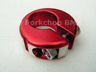 Machined face old school BMX seat clamp 25.4mm 1 RED  