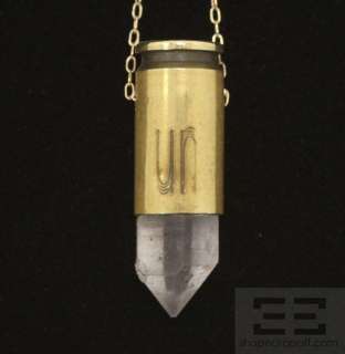 Unearthen 14K Gold Chain 9mm Crystal Bullet Necklace  