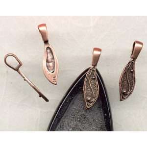  Copper Organic Leaf Design Gluing Bail Arts, Crafts 