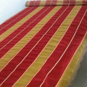   Lee Jofa Millais Velvet Red Gold Wide Stripe Upholstery Fabric  