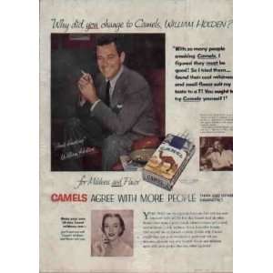   WILLIAM HOLDEN  1954 Camel Cigarettes Ad, A3196 