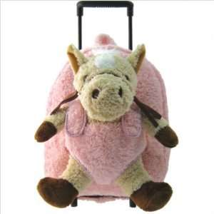  Kids Pink Rolling Backpack With Horse Stuffie  Affordable 