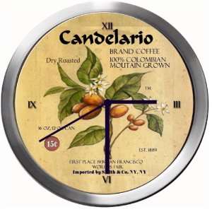  CANDELARIO 14 Inch Coffee Metal Clock Quartz Movement 