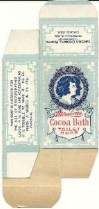 1920s Unused Mirabeau Cocoa Bath Soap Box Chicago,Il.  
