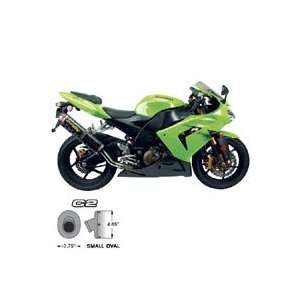  C2 Oval Slip On Canisters Kawasaki ZX 10R Ninja 04 