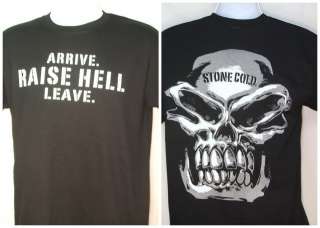 Stone Cold Steve Austin Arrive Raise Hell Leave T shirt Black New 