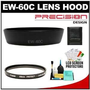  EW 60C Hard Lens Hood & Canon 58mm Filter + Accessory Kit for Canon 