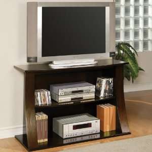  Powell Espresso Swoop Front Bookcase Media Stand: Home 