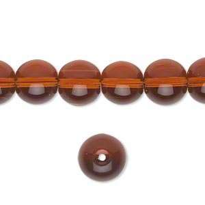   10mm round glass beads, lt brown   10 beads: Arts, Crafts & Sewing