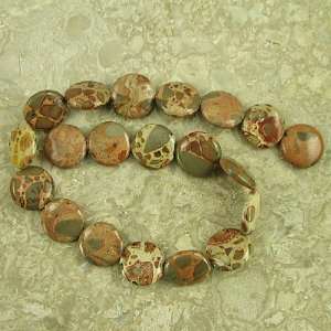 20mm African map picture jasper coin disc beads 16 
