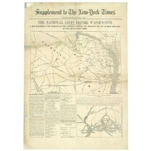  Civil War Map The National lines before Washington : a map 