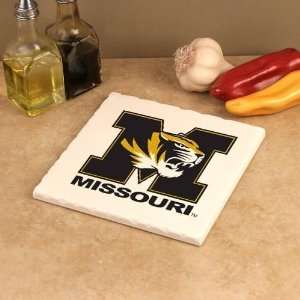  Missouri Tigers White 7.5 Square Tumbled Stone Trivet 