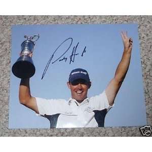  Signed Padraig Harrington Picture   British Open trophy 