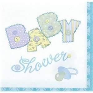  Unique Industries, Inc. Baby Stitching Blue Napkins (Lunch 