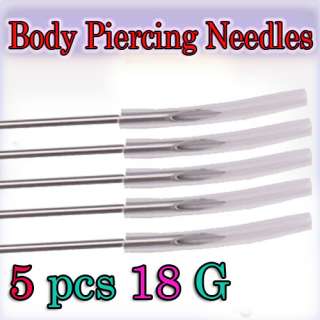 pcs Sterilize Body Piercing Needle Stainless 18 Guage 18G  
