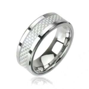  Tungsten carbine ring with carbine fiber inlay, 10 