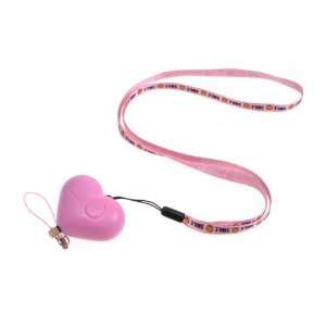 Pink Heart Shaped Personal Safety Attack Alarm Torch Protection With 