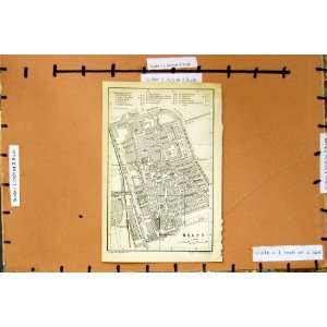  Map 1894 Street Plan Town Delft Netherlands