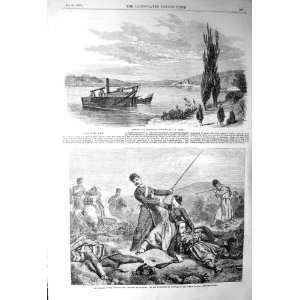  1856 CAREENING BAY SEBASTOPOL WAR SOLDIERS BATTLE ART 