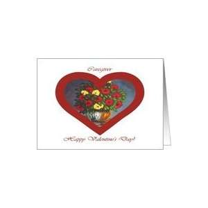  Caregiver Valentines Red Heart Flowers Card: Health 