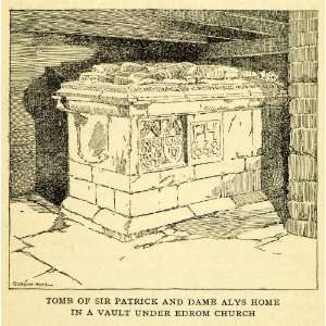  1924 Offset Lithograph Gordon Home Tomb Patrick Dame Alys 