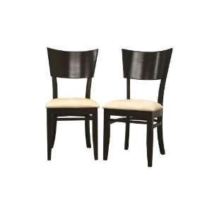Carla Brown and Beige Microfiber Modern Dining Chair Qty 2