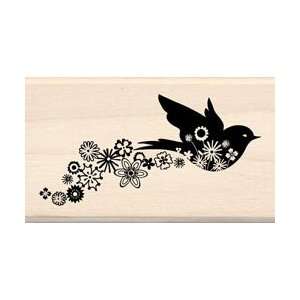   Mounted Rubber Stamp LL Floral Bird Trail STAMPLL 97977; 2 Items/Order
