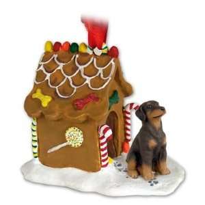  Doberman Gingerbread House Ornament   Uncropped Red: Home 