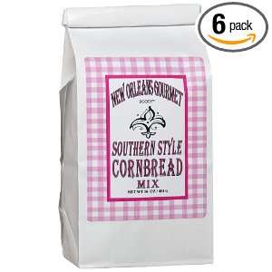 New Orleans Gourmet Foods Southern Style Cornbread Mix, 16 Ounce Bags 