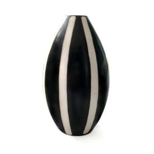 Contemporary Art Pottery   Modern Decor Vase Lines   Chulucanas PERU 
