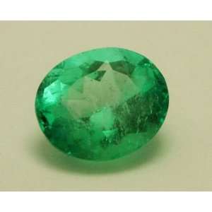  1.23 Cts Bright Natural Colombian Emerald Oval Everything 