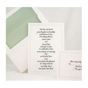  Printable Invitation Kit   Foil Frame   White Silk Green 