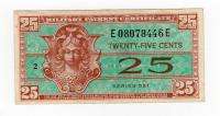25c Series 521 MILITARY Payment Certificate  
