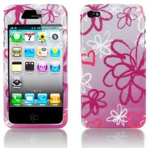  SQUIGGLY FLOWER DESIGN HARD CASE for APPLE IPHONE 4 4OS 