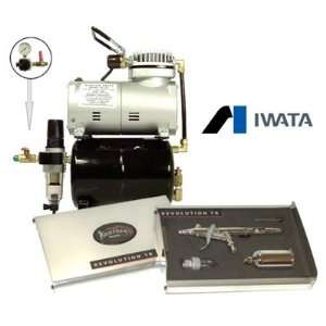  IWATA Kustom 9400 Airbrush Kit w/Mini Tank Compressor 