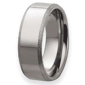  Chisel Tungsten Polished with Brushed Edge Wedding Band 