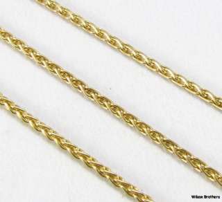 Spiga Parisian WHEAT CHAIN 20 Necklace   Solid 14k Yellow Gold A+ 