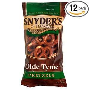 Snyders of Hanover Olde Tyme Pretzels, 10 Ounce Packages (Pack of 12)