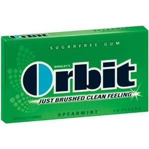 Orbit Spearmint Gum   Total 336 ct (24 X 14 ct)  Grocery 