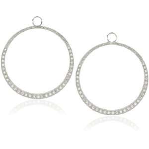   Charmed Life Diamond 14k White Gold Circle Ear Charm, Large Jewelry