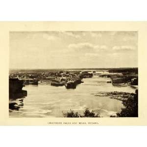  1911 Print Chaudiere Falls Mills Ottawa Canada Water River 