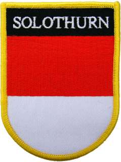 S02 SWISS SOLOTHURN FLAG SHIELD EMBROIDERED PATCH  