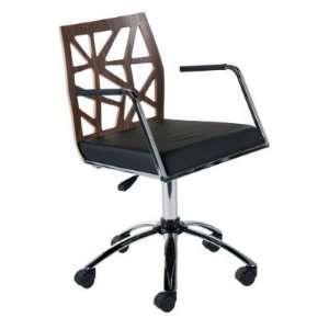 SOPHIA CONTEMPORARY SYBIL OFFICE CHAIR IN WALNUT, BLACK & CHROME BY 