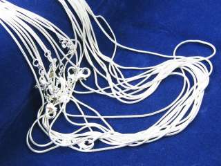 10pcs Silver plated 1mm Solid Snake Chain Necklace 18 28 inch