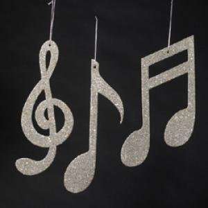  5 MUSIC NOTE ORNAMENT, SET OF 3 ASSORTED   Christmas 