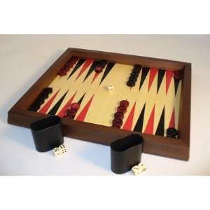 Chiellini Red and Black Wood Attache Backgammon Set Toys 
