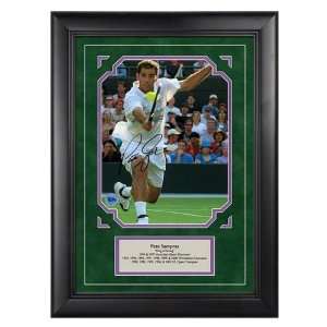  Pete Sampras Wimbledon Action Autographed Framed 