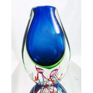   Design Glass Sapphire Sommerso Twist Vase 1795S 
