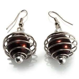  Silver Tone Chocolate Faux Pearl Drop Earrings: Jewelry