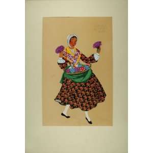   Seller Costume Dress Basket   Orig. Print (Pochoir): Home & Kitchen